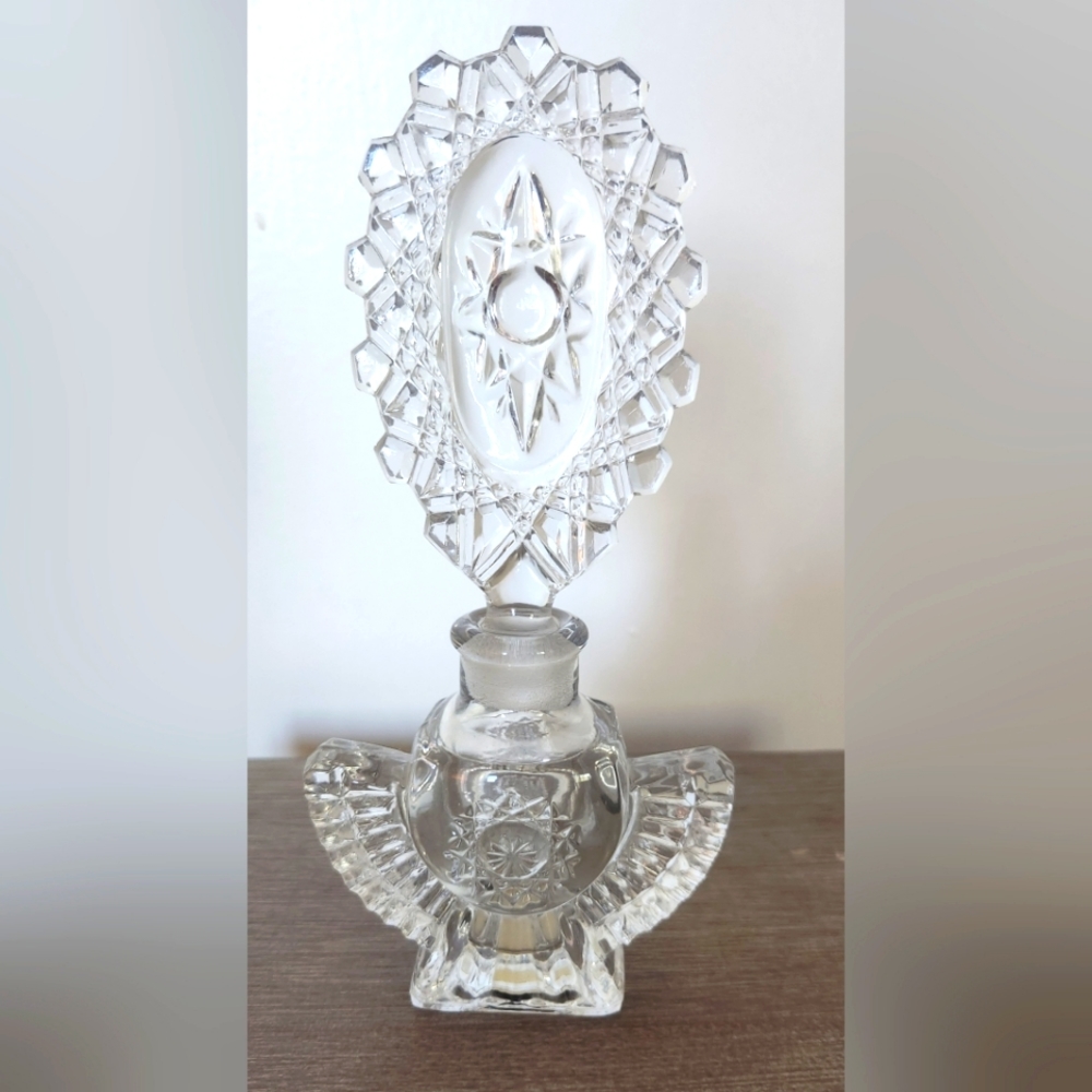 Vintage Irving W Rice New York  art deco 1940's crystal perfume bottle